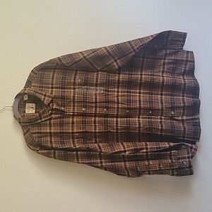 NWT RED HEAD flannel plaid long sleeves shirt size 3X COLOR black yellow beige